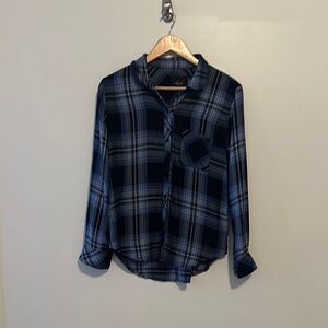 Rails Blue Plaid Button-Up Shirt. Never worn, no tags
